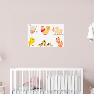 Affiche Animaux de Ferme et de Compagnie Mignons