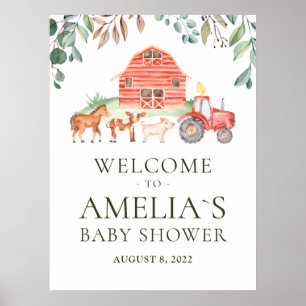 Affiche Animaux de ferme Parade Baby shower de bienvenue P