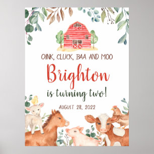 Affiche Animaux de ferme Parade Bienvenue Baby-Anniversair