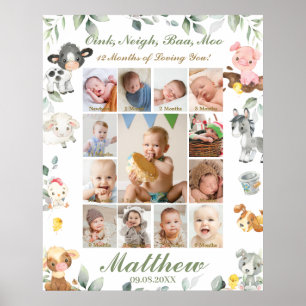 Affiche Animaux de ferme Première année Photo Collage Jalo