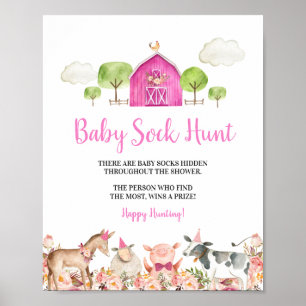 Affiche Animaux de ferme rose Barnyard Baby Chasse de soja