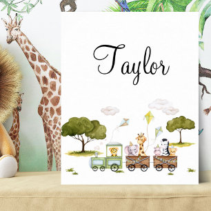 Affiche Animaux de jungle bébé mignons en voyage avec le t
