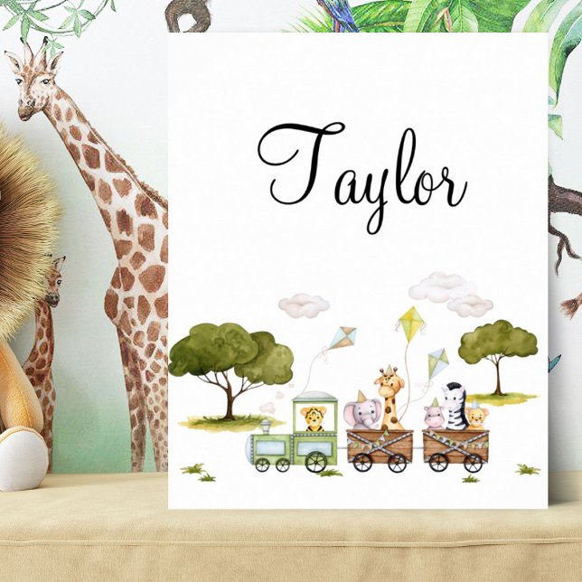 Affiche Animaux de jungle bébé mignons en voyage avec le t (Créateur téléchargé)