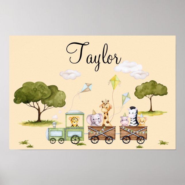 Affiche Animaux de jungle mignons (Devant)