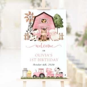 Affiche Animaux de la ferme, Animaux mignons, Bienvenue po