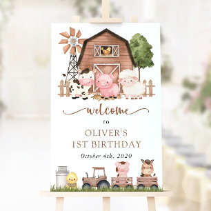 Affiche Animaux de la ferme, Animaux mignons, Bienvenue po