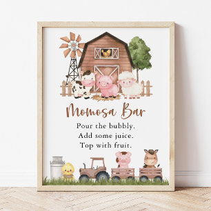 Affiche Animaux de la ferme, Animaux mignons, Grange marro