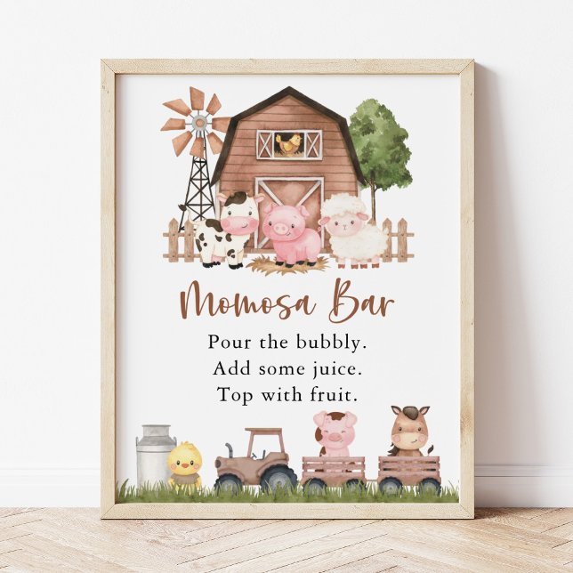 Affiche Animaux de la ferme, Animaux mignons, Grange marro (Créateur téléchargé)