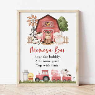 Affiche Animaux de la ferme, Animaux mignons, Grange rouge