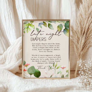 Affiche Animaux de la Forêt Baby Shower Change Couches Tar