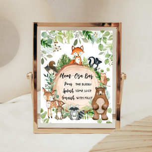 Affiche Animaux de la forêt Baby Shower Maman Osa Panneau