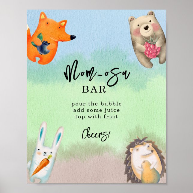Affiche Animaux de la forêt - bar mom-osa (Devant)