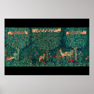 Affiche Animaux de la forêt, biches, élaboration numérique