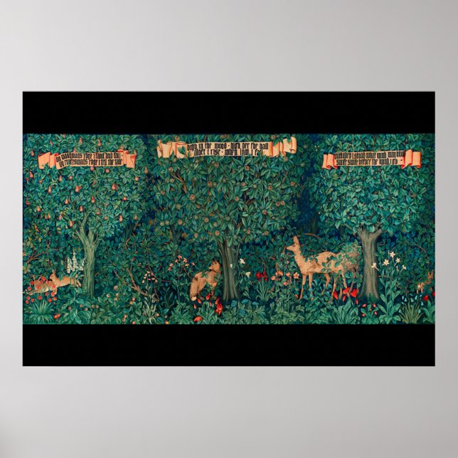 Affiche Animaux de la forêt, biches, élaboration numérique (Devant)