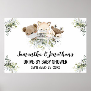 Affiche Animaux de la forêt de Baby shower