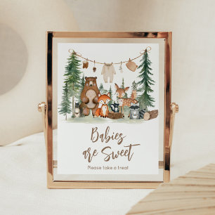 Affiche Animaux de la Forêt Fête de Naissance Bébés sont M