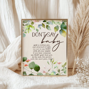 Affiche Animaux de la Forêt Jeu de Signe de Baby Shower