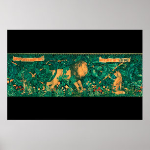 Affiche Animaux de la forêt,Lion, élaboration numérique de