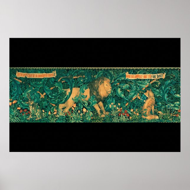 Affiche Animaux de la forêt,Lion, élaboration numérique de (Devant)