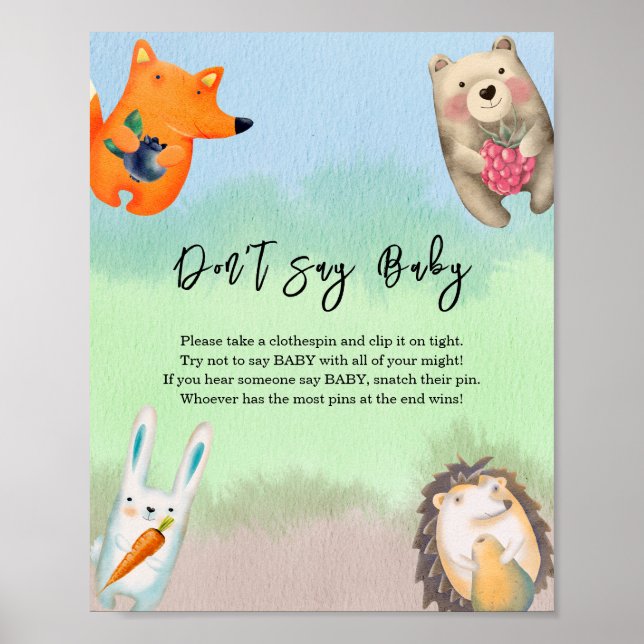 Affiche Animaux de la forêt - Ne dites pas bébé (Devant)