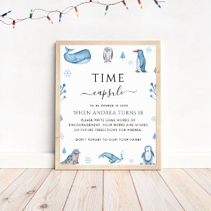 Affiche Animaux de l'Arctique Hiver 1er anniversaire heure