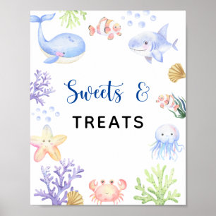 Affiche Animaux de l'océan - bannière de friandises et de