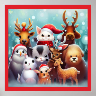 Affiche Animaux de Noël 2