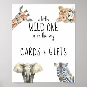 Affiche Animaux de safari aquarelle - cartes et cadeaux