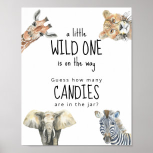 Affiche Animaux de safari - Combien de bonbons y a-t-il da