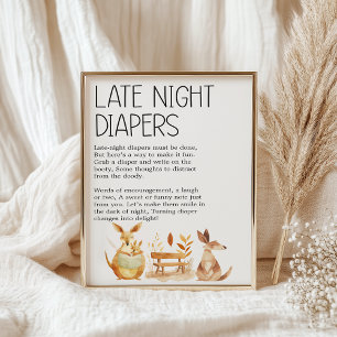 Affiche Animaux de Safari de Zoo Baby Shower Couches de Nu
