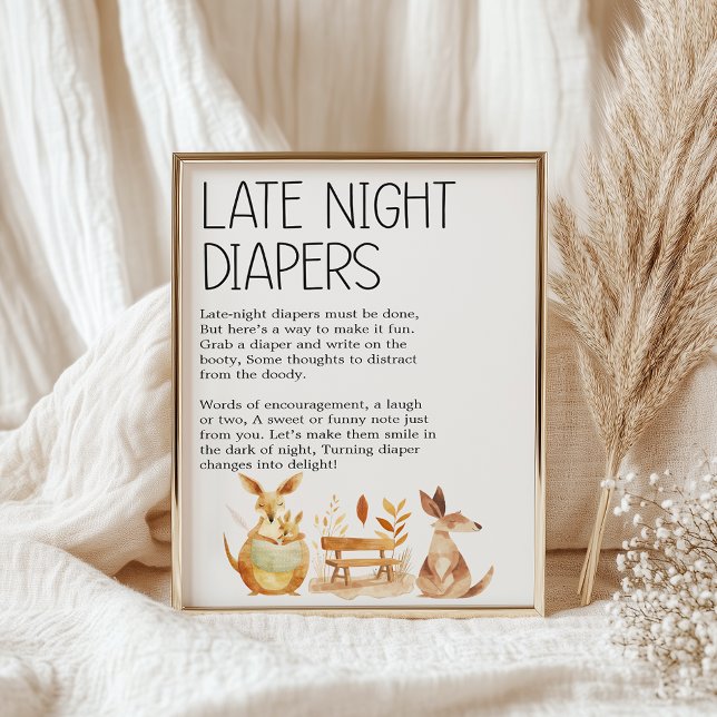 Affiche Animaux de Safari de Zoo Baby Shower Couches de Nu (Créateur téléchargé)