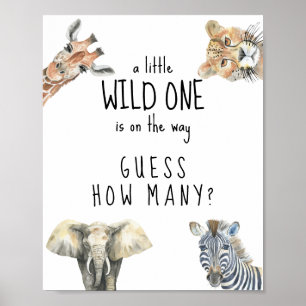 Affiche Animaux de safari - Devinez combien de jeu