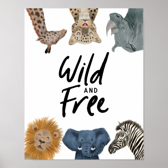 Affiche Animaux de Safari Sauvages et Libres Chambre de Nu (Devant)