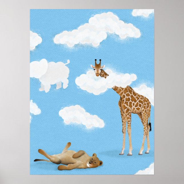 Affiche Animaux des nuages de la savane (Devant)