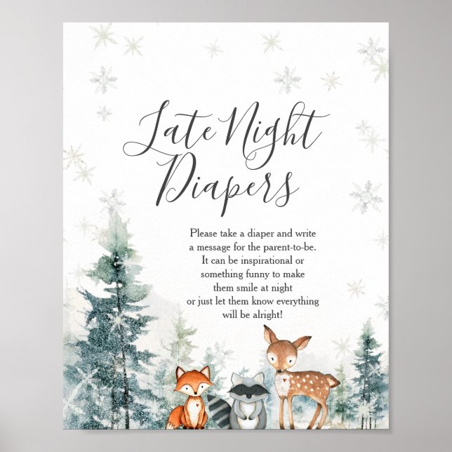Affiche Animaux d'hiver Snowflakes Late Night Diapos (Devant)