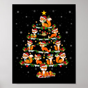 Affiche Animaux domestiques Jeu de Noël Père Noël Fox Arbr