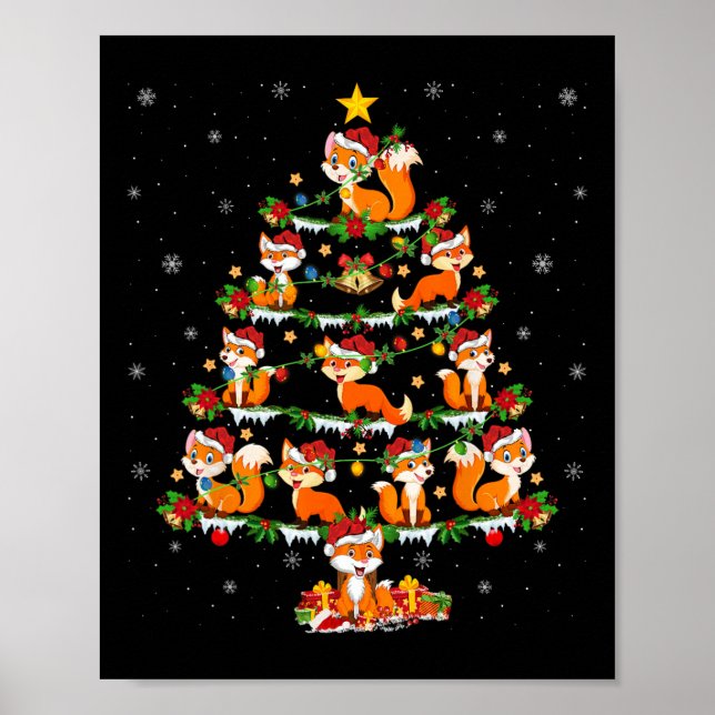 Affiche Animaux domestiques Jeu de Noël Père Noël Fox Arbr (Devant)