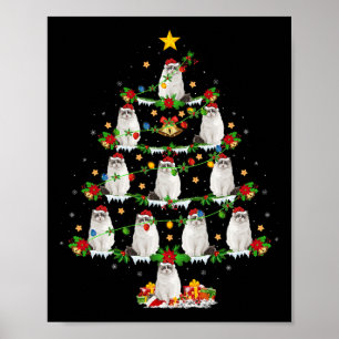 Affiche Animaux domestiques Noël éclaire Père Noël Ragdoll