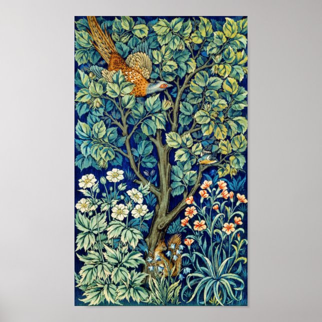 Affiche Animaux et fleurs, Forêt, William Morris (Devant)