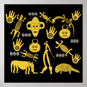 Affiche animaux et masques africains