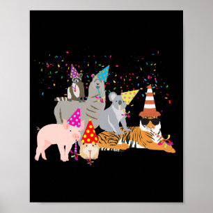 Affiche Animaux faisant la fête Animaux mignons faisant la