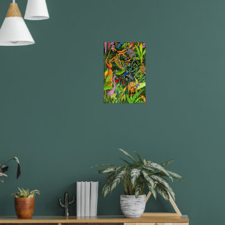 Affiche Animaux fantaisistes de la forêt d'art