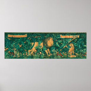 Affiche Animaux forestiers, Lion, W.Morris Développement n