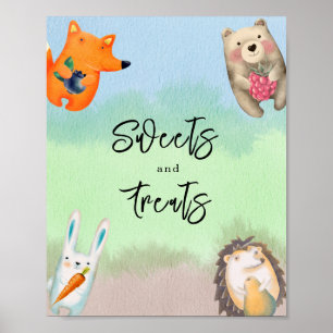 Affiche Animaux forestiers - Sucres et friandises