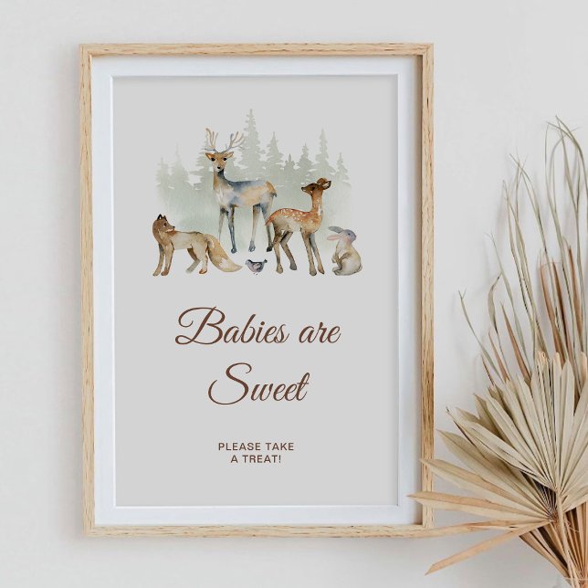 Affiche Animaux Les bébés boisés sont des signes sucrés (Créateur téléchargé)