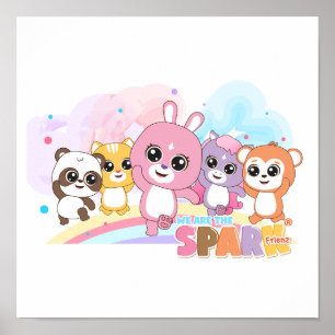 Affiche Animaux lumineux et amusants Frienz pour enfants