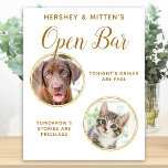 Affiche Animaux Mariages Chien Open Bar Photo Elegant Gold<br><div class="desc">Bois Sur Moi ! Inclure votre meilleur chien, meilleur chat et tout animal de compagnie dans votre mariage avec son propre bar ouvert à boisson pour vos invités. Parfait pour les amoureux de les chiens, et un bar spécial chien sera un succès à votre mariage. Or chic simple mais élégant....</div>