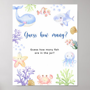 Affiche Animaux marins - Combien de poissons se trouvent d