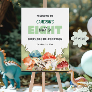 Affiche Animaux mignons de la forêt pour un 8ème anniversa