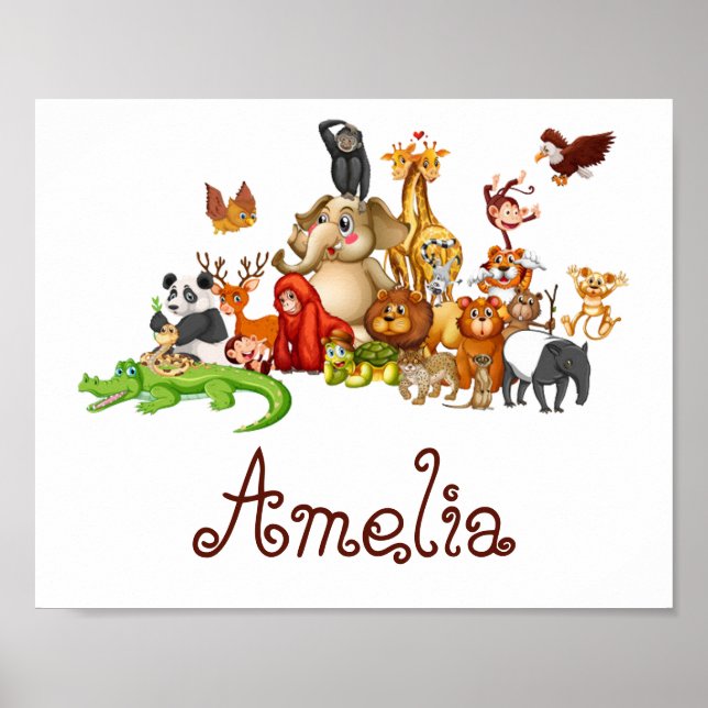 Affiche Animaux pour enfants personnalisés  (Devant)
